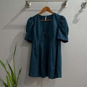 Free People Teal Tunic Top